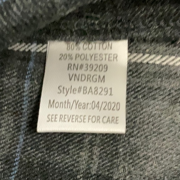 Burnside Charcoal Plaid Hooded Shirt Jacket - Picture 6 of 6